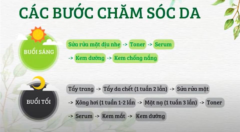 Các bước chăm sóc da